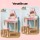 Keezi Kids Wooden Dressing Table Set with Bunny Ears, Pink, Detachable Mirror, Pinewood Legs, 120cm, Stool Included