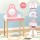 Keezi Kids Wooden Dressing Table Set with Bunny Ears, Pink, Detachable Mirror, Pinewood Legs, 120cm, Stool Included