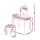 Keezi Kids Pink Dressing Table Set with Faux Mirror, Heart Motif, MDF Construction, Safe Rounded Corners, and Drawer
