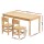 Keezi Kids Table and 2 Chairs Set, 100% Pinewood, Natural Finish, 120x60x53cm, Durable, Non-Toxic, Ages 3+