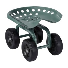 Gardeon 360° Swivel Rolling Garden Seat, Adjustable Height, Heavy Duty Steel Frame, All-Terrain Wheels, 150kg Capacity