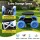 Gardeon Garden Cart Seat with Wheels, 200kg Capacity, Steel Frame, Tool Tray, All-Terrain, Blue/Black for Yard & Garage
