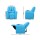 Keezi Kids Recliner Chair - Blue PU Leather Sofa Lounge with Cup Holder, Plush Cushioning, 65x42x61cm, Child-Safe Design