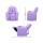 Keezi Kids Purple Recliner Chair - PU Leather Sofa Lounge with Cup Holder, 65x42x61cm, Plush Foam Padding & Metal Frame