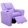 Keezi Kids Purple Recliner Chair - PU Leather Sofa Lounge with Cup Holder, 65x42x61cm, Plush Foam Padding & Metal Frame