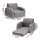 Keezi Kids 2-Seater Sofa: Flip Open Couch Lounger, Timber Structure, High-Density Foam, Removable Cover, Grey, 3+ Years