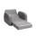 Keezi Kids 2-Seater Sofa: Flip Open Couch Lounger, Timber Structure, High-Density Foam, Removable Cover, Grey, 3+ Years