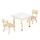 Keezi Kids Table and 2 Chairs Set Height Adjustable Graffiti Draw on Desktop Yellow for Ages 3-8 Play