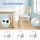 Keezi Kids Table and 2 Chairs Set Height Adjustable Graffiti Draw on Desktop Yellow for Ages 3-8 Play