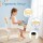 Keezi Kids Table and 2 Chairs Set Height Adjustable Graffiti Draw on Desktop Yellow for Ages 3-8 Play