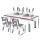 Keezi Kids Adjustable Table and 4 Chairs Set Height Adjustable Draw on Desktop Grey White 3+ yrs Comfortable