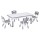 Keezi Kids Adjustable Table and 4 Chairs Set Height Adjustable Draw on Desktop Grey White 3+ yrs Comfortable