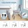 Keezi Kids Adjustable Table and 4 Chairs Set Height Adjustable Draw on Desktop Grey White 3+ yrs Comfortable