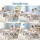 Keezi Kids Adjustable Table and 4 Chairs Set Height Adjustable Draw on Desktop Grey White 3+ yrs Comfortable