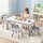Keezi Kids Adjustable Table and 4 Chairs Set Height Adjustable Draw on Desktop Grey White 3+ yrs Comfortable