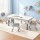 Keezi Kids Adjustable Table and 4 Chairs Set Height Adjustable Draw on Desktop Grey White 3+ yrs Comfortable