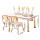 Keezi Kids Table and 4 Chairs Set with Draw-On Tabletop, Height Adjustable, Non-Toxic PP, Yellow and White, Ages 3+