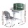 Keezi Kids Adjustable Ergonomic Study Desk & Chair Set with LED Lamp, Metal Drawer, Green - Height Adjustable 64-76cm