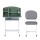 Keezi Kids Adjustable Ergonomic Study Desk & Chair Set with LED Lamp, Metal Drawer, Green - Height Adjustable 64-76cm