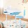 Keezi Adjustable Kids Study Desk and Chair Set with LED Lamp - Ergonomic Blue Design, Non-Toxic Material, 3+ Years