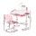 Keezi Adjustable Kids Study Desk & Chair Set with LED Lamp, Pink - Ergonomic Design, MDF & PP Material, Ages 3+