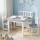 Keezi 2 in 1 Kids Activity Table Set with Storage Bench & 2 Chairs, MDF & Particle Board, Grey, Ideal for Play & Crafts