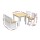 Keezi 2-in-1 Kids Table Set: White/Natural MDF, Includes Storage Bench & 2 Chairs, Ideal for Play, Craft & Learning