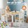 Keezi 2-in-1 Kids Table Set: White/Natural MDF, Includes Storage Bench & 2 Chairs, Ideal for Play, Craft & Learning