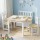 Keezi 2-in-1 Kids Table Set: White/Natural MDF, Includes Storage Bench & 2 Chairs, Ideal for Play, Craft & Learning