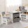 Keezi Kids Wooden Table & 2 Chairs Set with Storage Drawers - MDF, Grey, Ideal for Drawing, Reading, Crafts & More