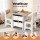 Keezi Kids Wooden Table & 2 Chairs Set with Storage Drawers, Ideal for Crafts, Reading & Play, Natural Finish, Ages 3+