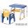 Keezi Kids Table and Chair Set - HDPE, Blue/Yellow, 40kg Capacity, Ergonomic, Non-Slip, Easy Clean, EN71 Certified