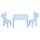 Keezi Kids Table and 2 Chairs Set Blue, Non-Toxic PP, Sturdy, Easy Clean, Ages 3+, 75x52.5x49cm, Indoor