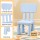 Keezi Kids Table and 2 Chairs Set Blue, Non-Toxic PP, Sturdy, Easy Clean, Ages 3+, 75x52.5x49cm, Indoor