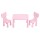 Keezi Kids Table and 2 Chairs Set Pink, Non-Toxic PP, Sturdy, Smooth Edges, Ages 3+, 75x52.5x49cm,