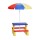 Keezi Kids Outdoor Table & Chairs Set with Adjustable Umbrella, Multicoloured Plastic, for Ages 3-6, Indoor/Outdoor Fun