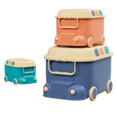 Keezi 3PCS Toy Storage Box Set - Car-Shaped, Durable Polypropylene, 3 Sizes, Building Block Lid, Easy Carry Handles Keezi 3PCS Toy Storage Box Set - Car-Shaped, Durable Polypropylene, 3 Sizes, Building Block Lid, Easy Carry Handles