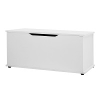 Keezi Kids Toy Box Chest: 15mm Particle Board, 92x40cm, White Finish, Safe Hinges, Ample Storage & Floor Protectors