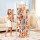 Keezi 135cm Wooden Stuffed Animal Storage Tower with Wheels Elastic Cords Natural Pine Organiser (Tall)