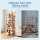 Keezi 135cm Wooden Stuffed Animal Storage Tower with Wheels Elastic Cords Natural Pine Organiser (Tall)