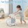 Keezi Car-Shaped Toy Storage Organiser with 4 Bins & Cabinet, HDPE, Child-Friendly Design, 121.5x31.5x66cm, White