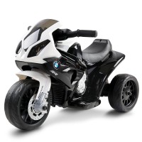 Rigo Kids Electric BMW S1000RR Ride-On Motorcycle - Black, 3-Wheel Suspension, 3km/h Speed, 25W Motor, Ages 3+