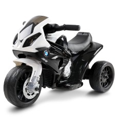 Rigo Kids Electric BMW S1000RR Ride-On Motorcycle - Black, 3-Wheel Suspension, 3km/h Speed, 25W Motor, Ages 3+