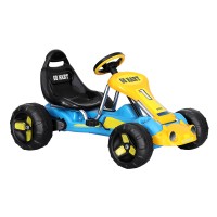Rigo Kids Blue Pedal Go Kart: Safe Racing Car with Plastic Tyres, Durable Frame, and 3-Point Steering, Ages 3+