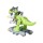 Keezi Kids Dinosaur Ride-On Push Car Toy with Mist Spray & Roar | Indoor/Outdoor Play | Green Plastic | 56x23x56cm