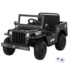 Rigo Kids 12V Electric Jeep: Military-Inspired Off-Road Ride-On Car with Remote, Music, Lights & Safety Features