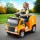 Rigo Kids 12V Ride On Garbage Truck with Police Light, Remote Control, Safety Belt, Yellow – 3+ Years, 30kg Capacity