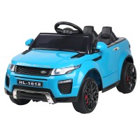 RIGO Kids Electric Ride On Car SUV, 12V Range Rover-Inspired, Blue, Remote Control, Music, Safety Belt, Ages 3+