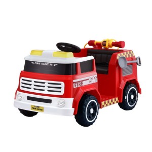 Rigo Kids Electric Ride-On Fire Engine Truck with Water Gun, Music, Remote Control, Flashing Lights, and Siren Sounds