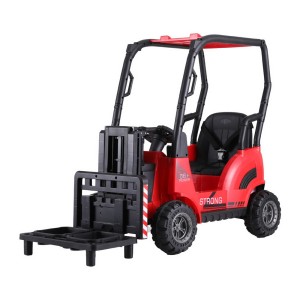 Rigo Kids Electric Ride On Forklift Loader - 12V, Remote Control, Red, Safety Belt, MP3 Input, Ages 3+, 1-Year Warranty